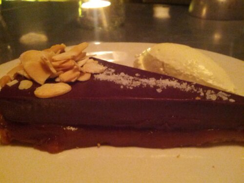 Salted Chocolate Caramel Tart at Pizza East